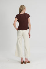 Carvin Sleeved Modal Top in Walnut