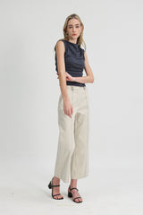 (2) Bethany Ruched Side Modal Top in Dove Grey