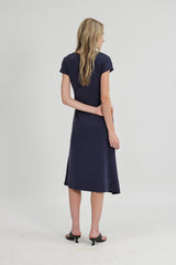 Beatrice Sleeved Modal Dress in Midnight