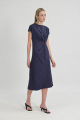 Beatrice Sleeved Modal Dress in Midnight