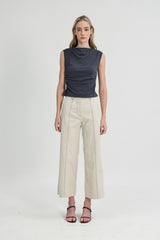 (2) Bethany Ruched Side Modal Top in Dove Grey