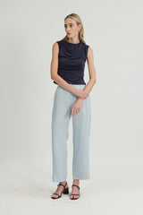 (3) Bethany Ruched Side Modal Top in Midnight