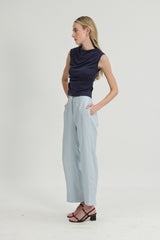 (3) Bethany Ruched Side Modal Top in Midnight