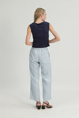 (3) Bethany Ruched Side Modal Top in Midnight