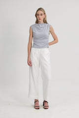 (3) Danielle Elasticated Day Trousers in White