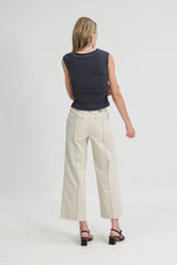 (2) Bethany Ruched Side Modal Top in Dove Grey