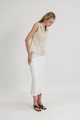 Ally Sleeveless Collared Shirt in Natural