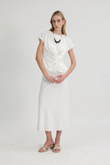 Carvin Sleeved Modal Top in White