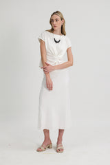 Carvin Sleeved Modal Top in White