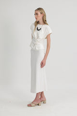Carvin Sleeved Modal Top in White
