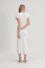 Carvin Sleeved Modal Top in White