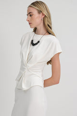 Carvin Sleeved Modal Top in White
