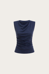(3) Bethany Ruched Side Modal Top in Midnight