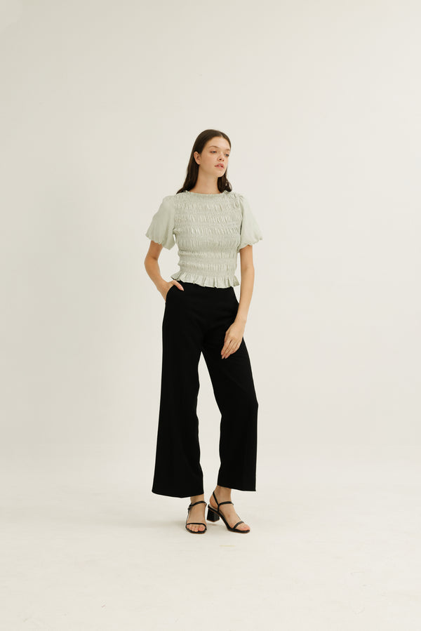 Maya Shirred Top in Pear