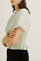 Maya Shirred Top in Pear