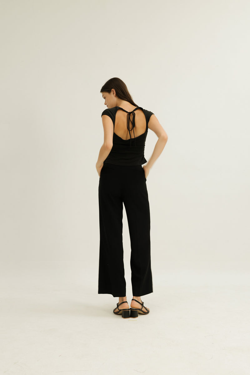 Harmony Longline Trousers in Black