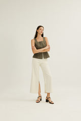 Kinsley Scoop Neck Top in Olive