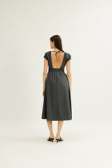 Frida Shirred Waist Dress Midnight Ash