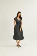 Frida Shirred Waist Dress Midnight Ash