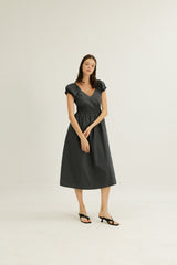 Frida Shirred Waist Dress Midnight Ash