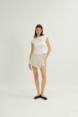 Isabelle Wrap Linen Skorts in Natural