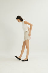 Isabelle Wrap Linen Skorts in Natural