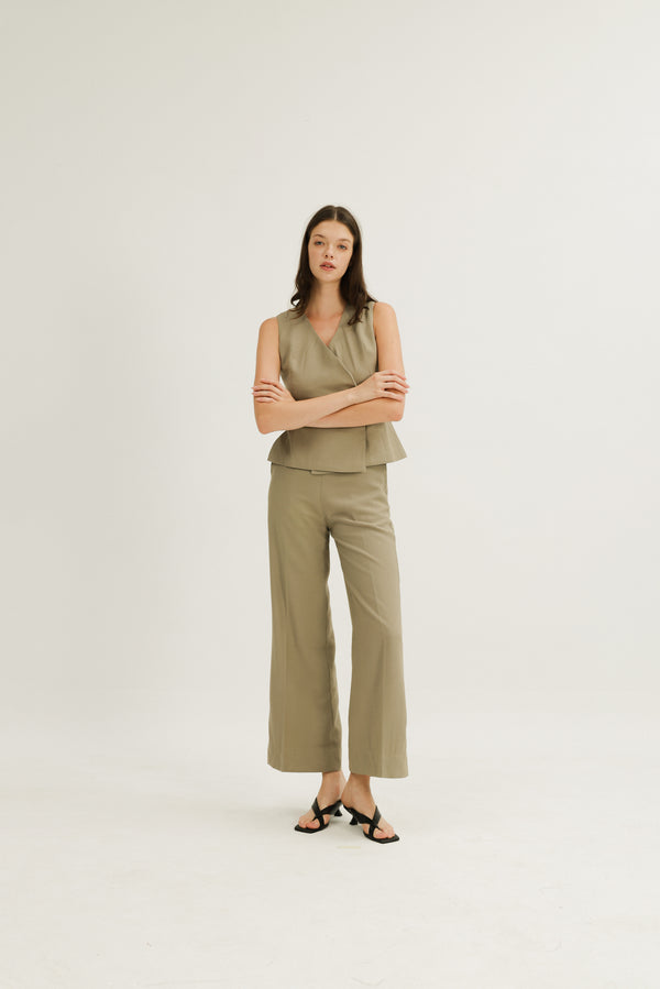 Harmony Longline Trousers in Sage