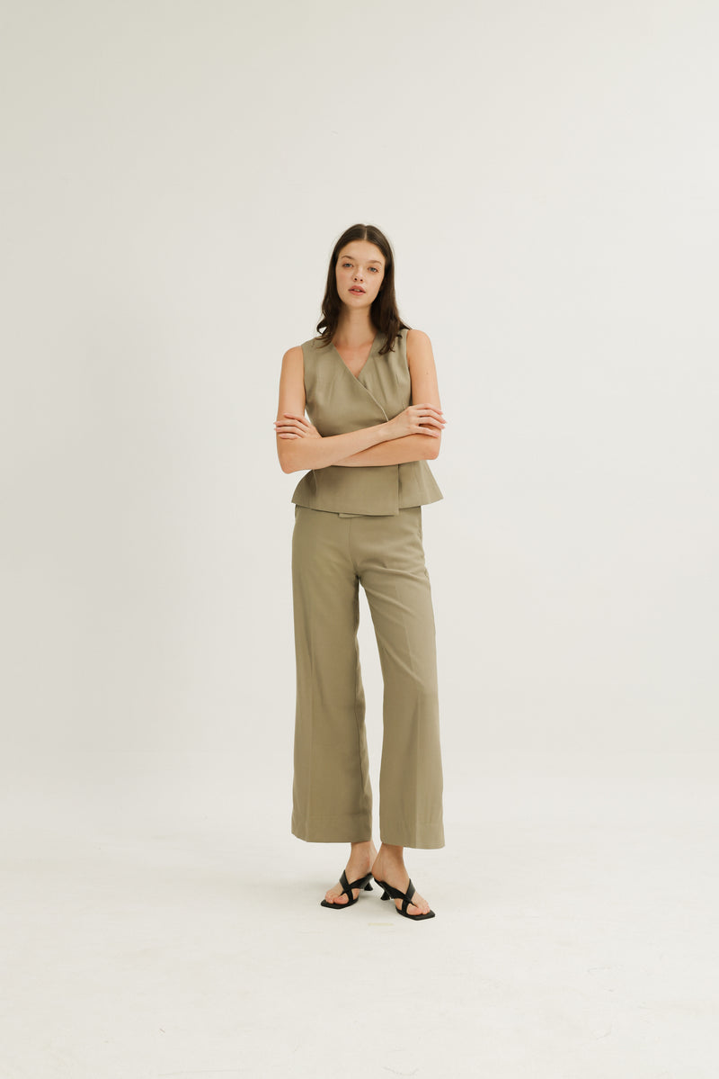 Harmony Longline Trousers in Sage