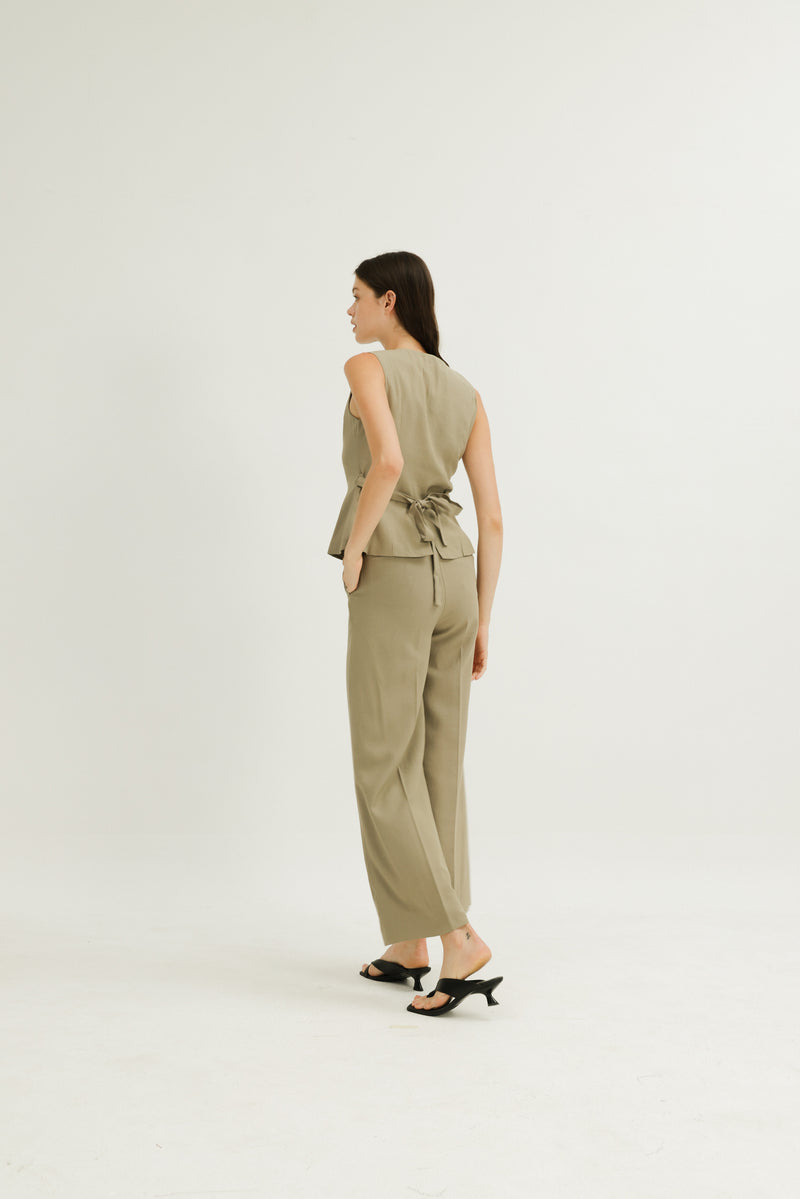 Harmony Longline Trousers in Sage