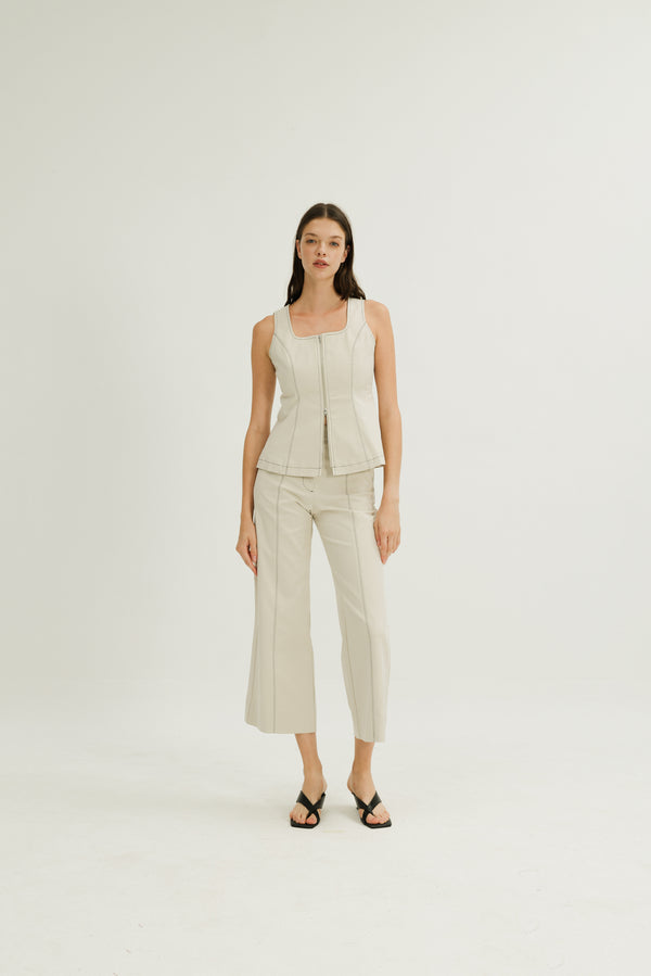 Kinsley Scoop Neck Top in Ivory