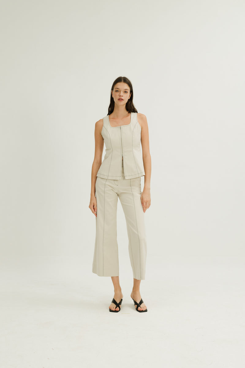 Kinsley Scoop Neck Top in Ivory