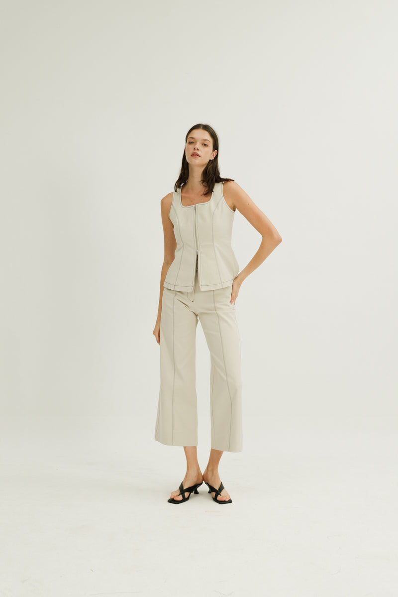 Kinsley Scoop Neck Top in Ivory