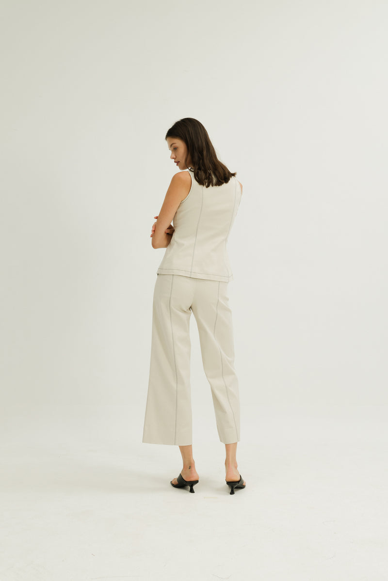 Kinsley Scoop Neck Top in Ivory