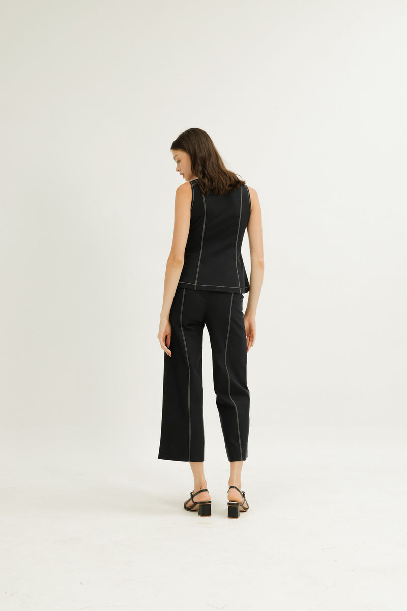 Kinsley Scoop Neck Top in Midnight