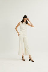 Jamie Elastic Waist Trousers in Ivory