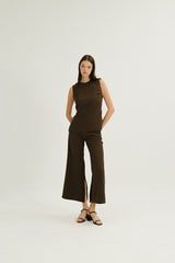 Jamie Elastic Waist Trousers in Cocoa
