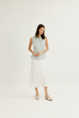 Lilian Boxy Top with Waist Tie in Sky