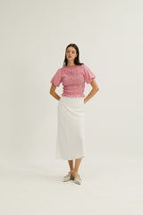 Maya Shirred Top in Mulberry Pink