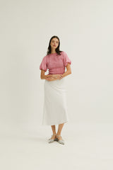 Maya Shirred Top in Mulberry Pink