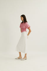 Maya Shirred Top in Mulberry Pink