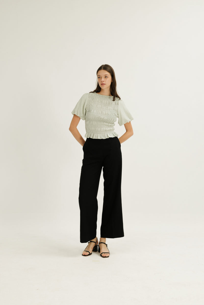 Maya Shirred Top in Pear