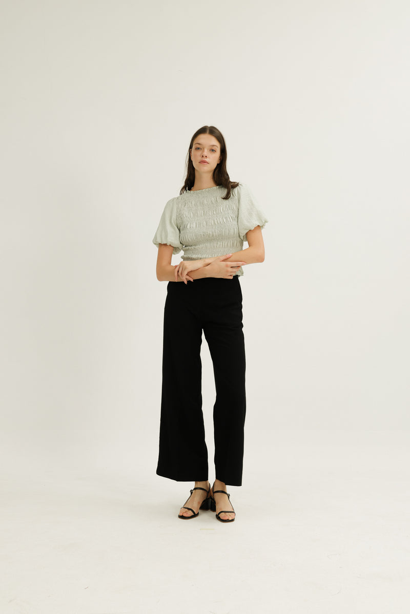 Maya Shirred Top in Pear