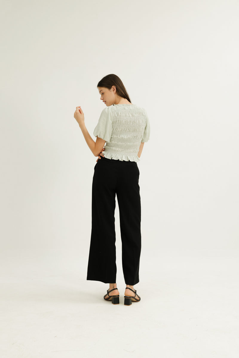 Maya Shirred Top in Pear