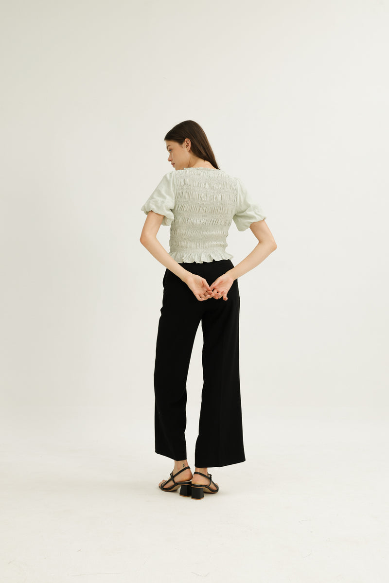 Maya Shirred Top in Pear