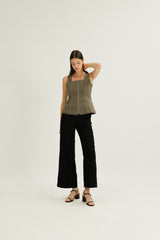 Kinsley Scoop Neck Top in Olive