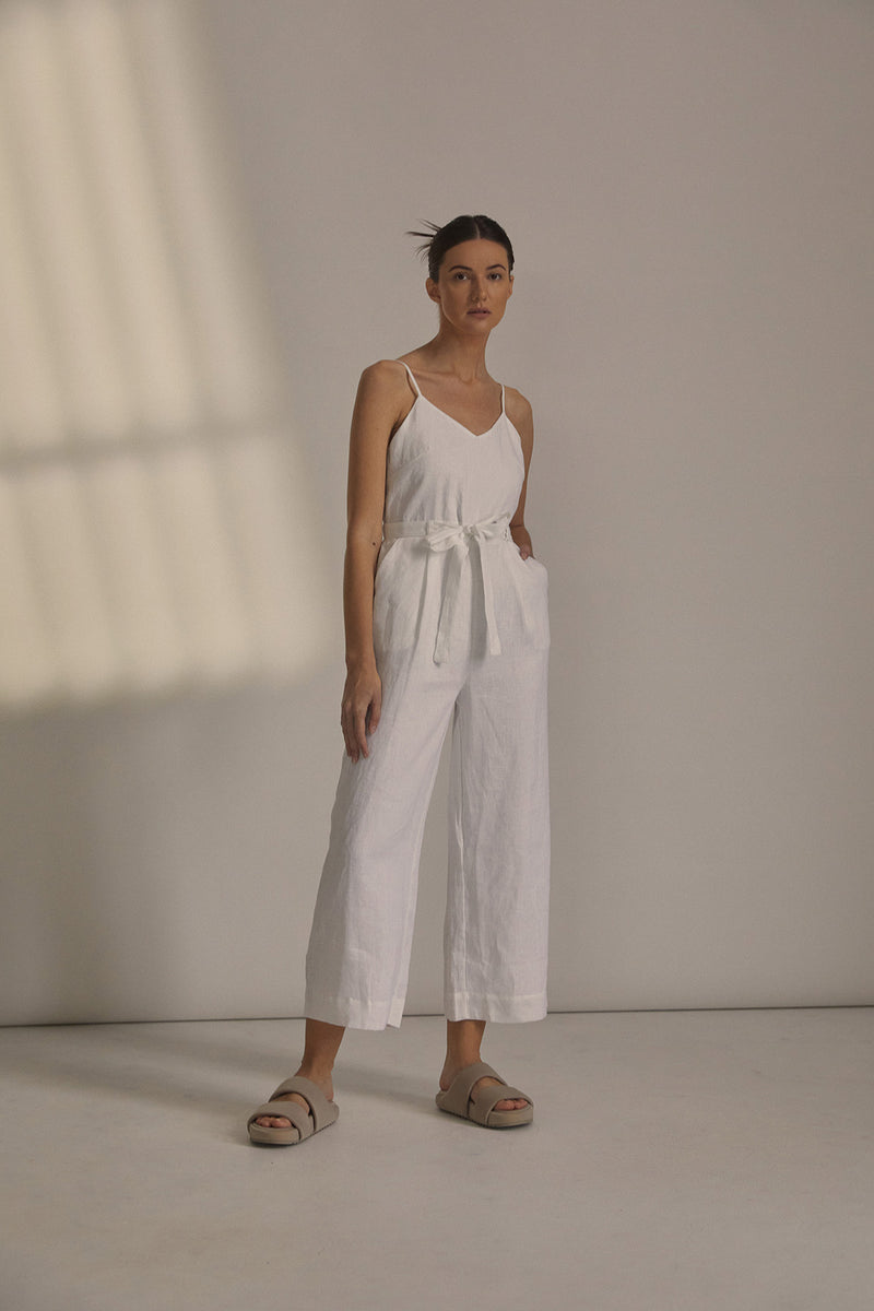 Frankie Low Back Jumpsuit in White