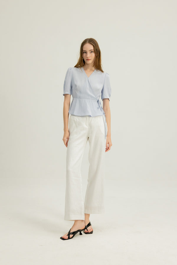 Edith Wrap Top in Hyacinth