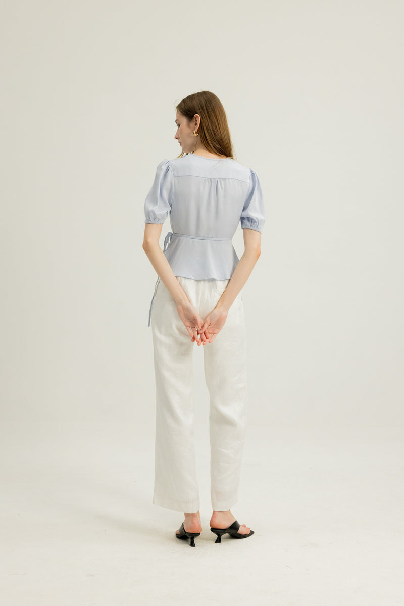 Edith Wrap Top in Hyacinth