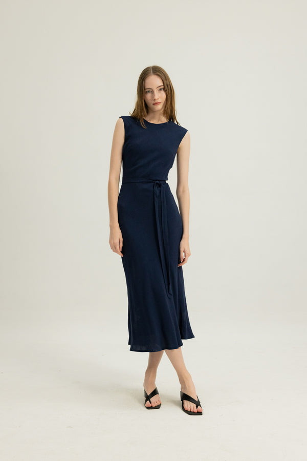 Charlie Biased Cut Dress in Midnight