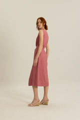 Phoebe Column Dress in Mulberry Pink